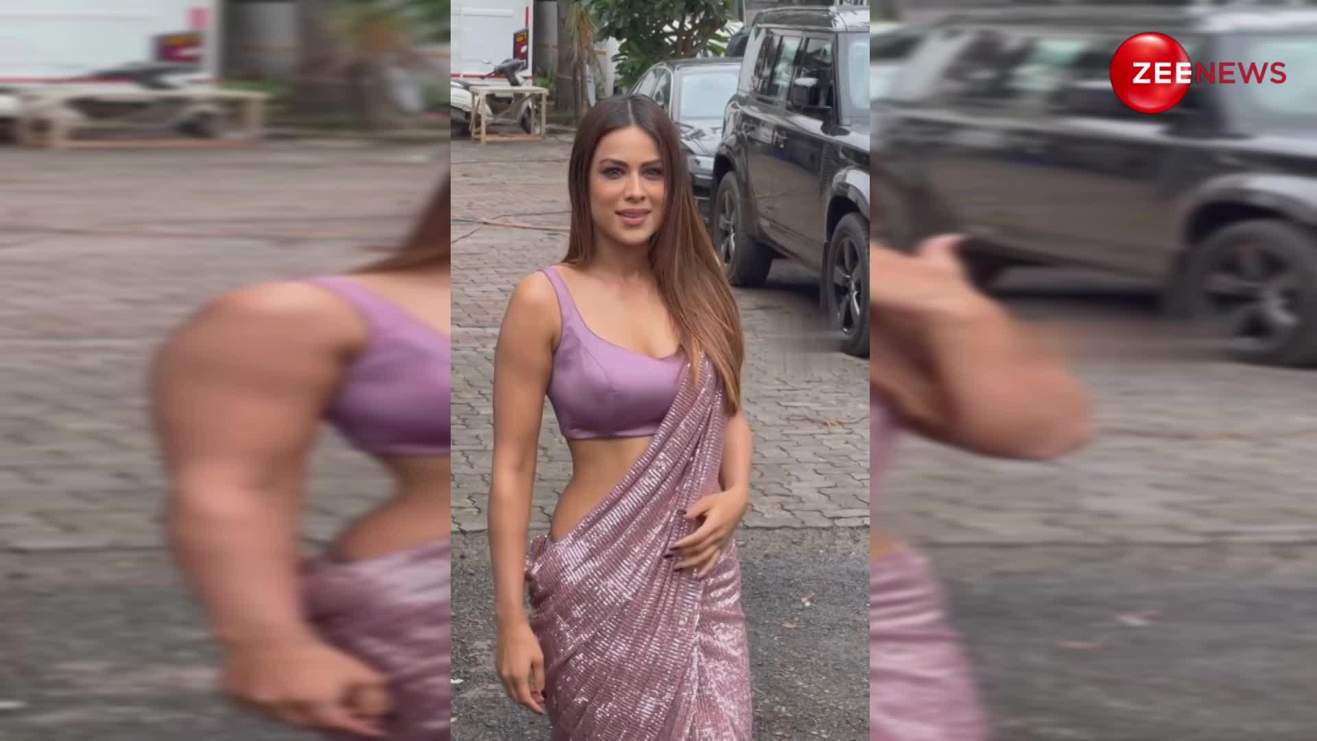 पिंक शिमरी साड़ी पर बैकलेस ब्लाउज पहन Nia Sharma लगीं बला की खूबसूरत, वायरल हुआ वीडियो