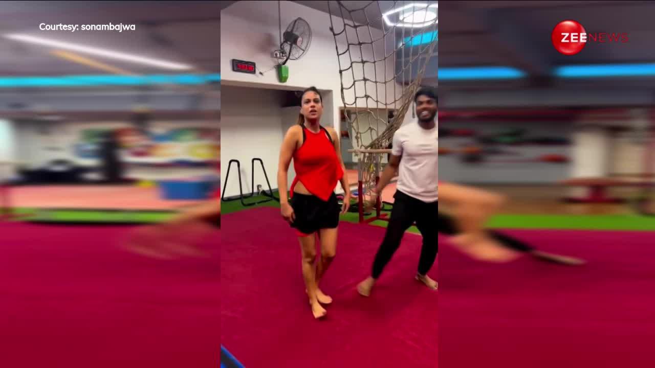 Nia Sharma ने बंदर जैसे मारी पलटी, Tiger Shroff को दिया जोरदार टक्कर