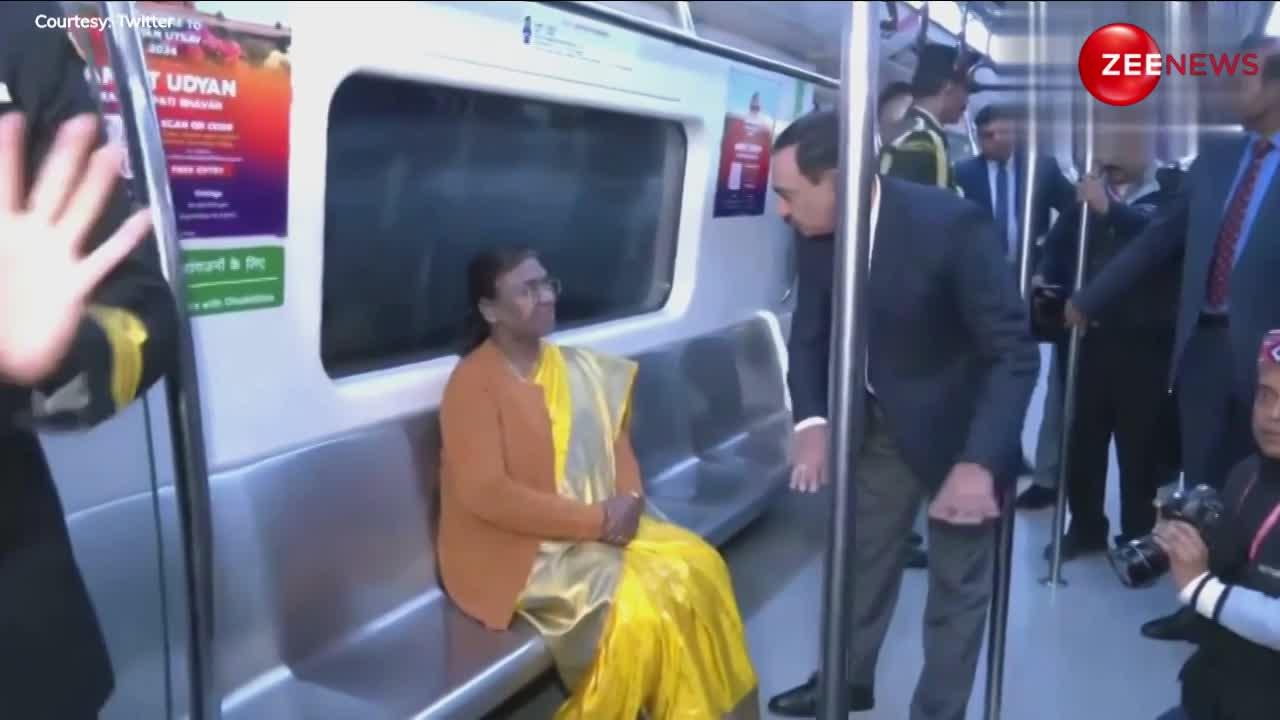 राष्ट्रपति द्रौपदी मुर्मू ने दिल्ली मेट्रो में किया सफर, सोशल मीडिया पर छाया वीडियो