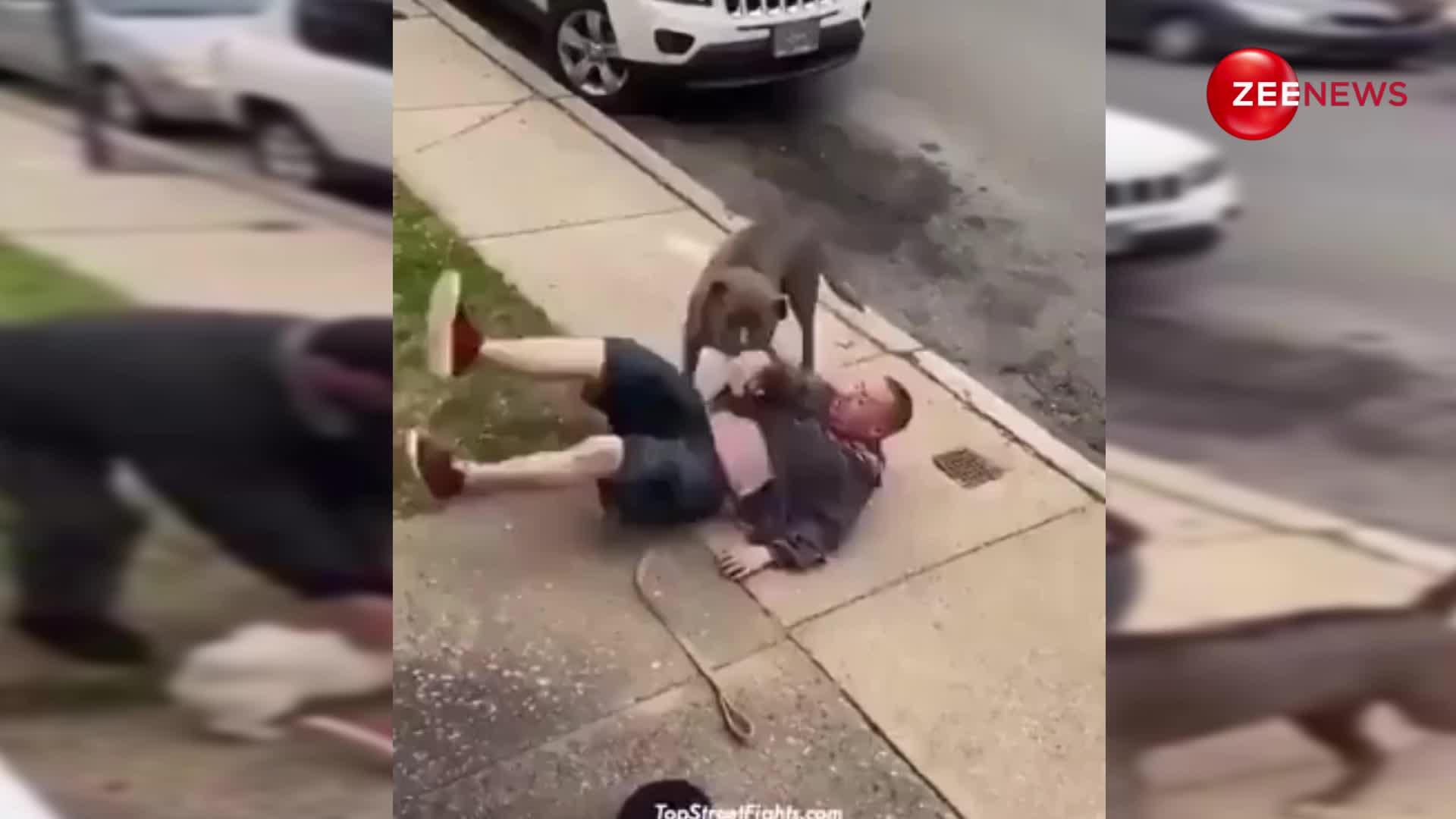 मालिक को पिटता देख कुत्ते को आया गुस्सा, बीच सड़क इस प्यारे जानवर ने किया दिल छूने वाला काम