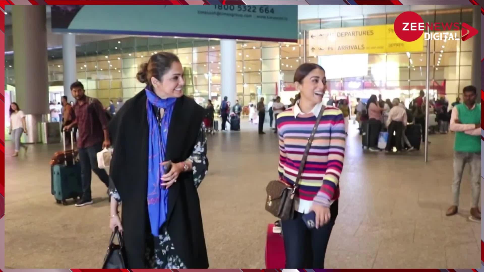 Shriya Saran And Isha Koppikar: एयरपोर्ट पर श्रिया सरन और ईशा कोप्पिकर आईं नजर, विंटर आउटफिट में दोनों लग रही काफी कूल