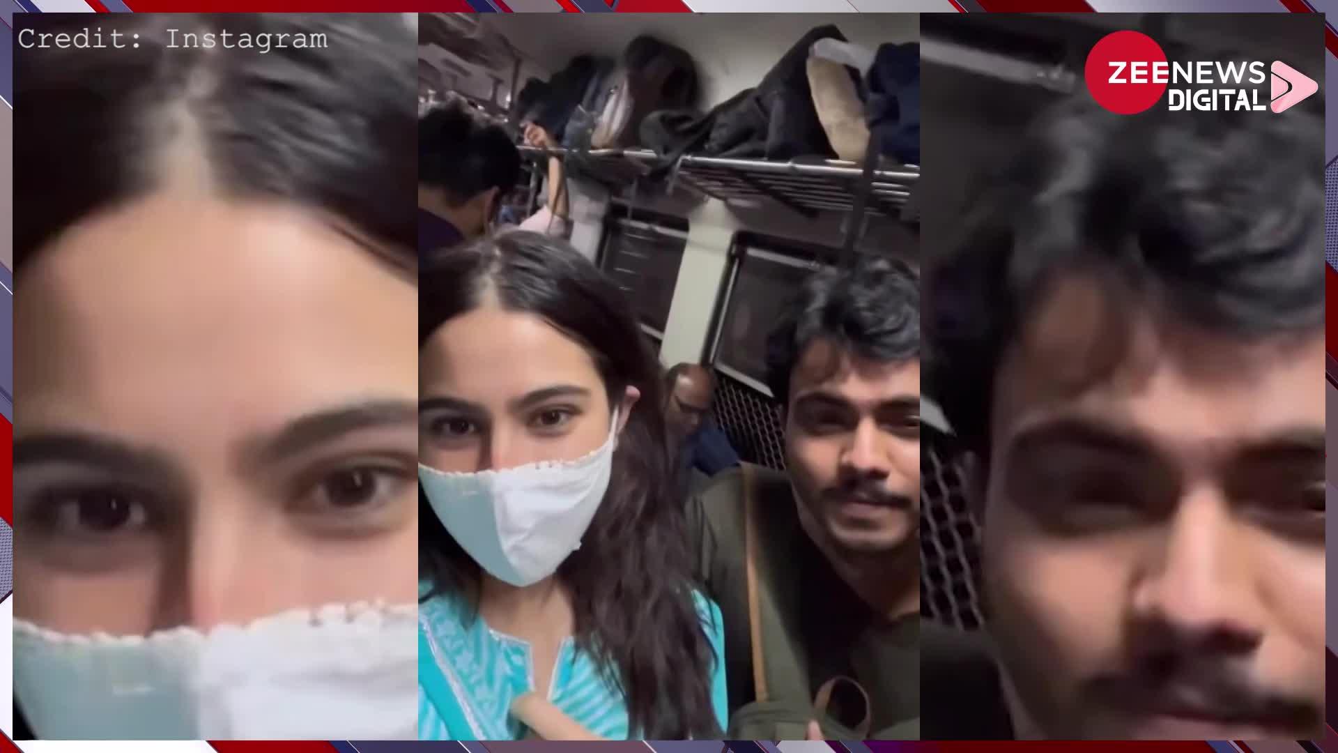 महंगी गाड़ी छोड़ लोकल ट्रेन में सफर करने लगाी है Sara Ali Khan! फैंस के साथ शेयर किया ऐसा वीडियो