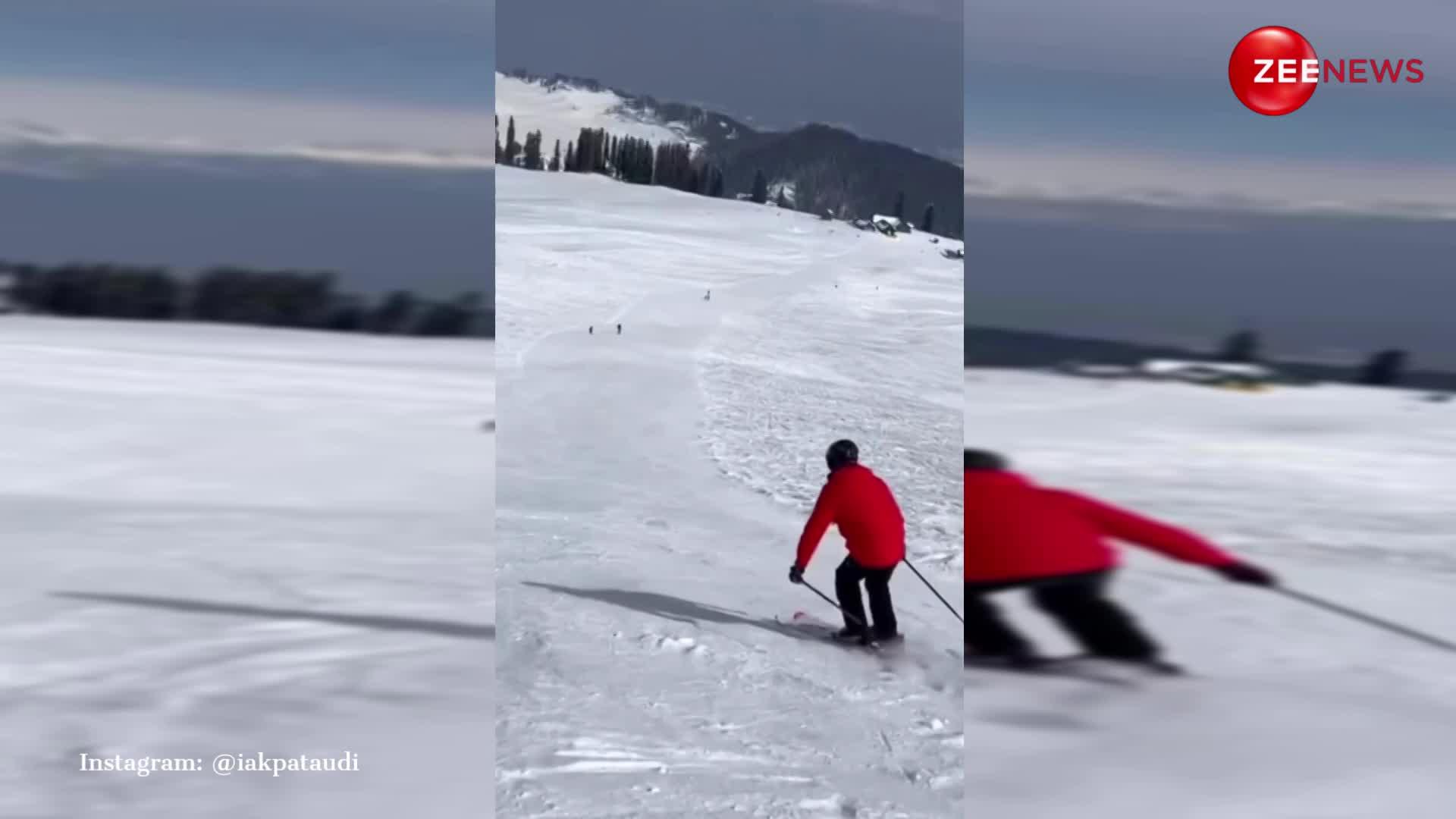 गुलमर्ग की वादियों में स्कीइंग का लुत्फ उठाते दिखे सैफू के शहजादे Ibrahim Ali Khan, शेयर किया वीडियो