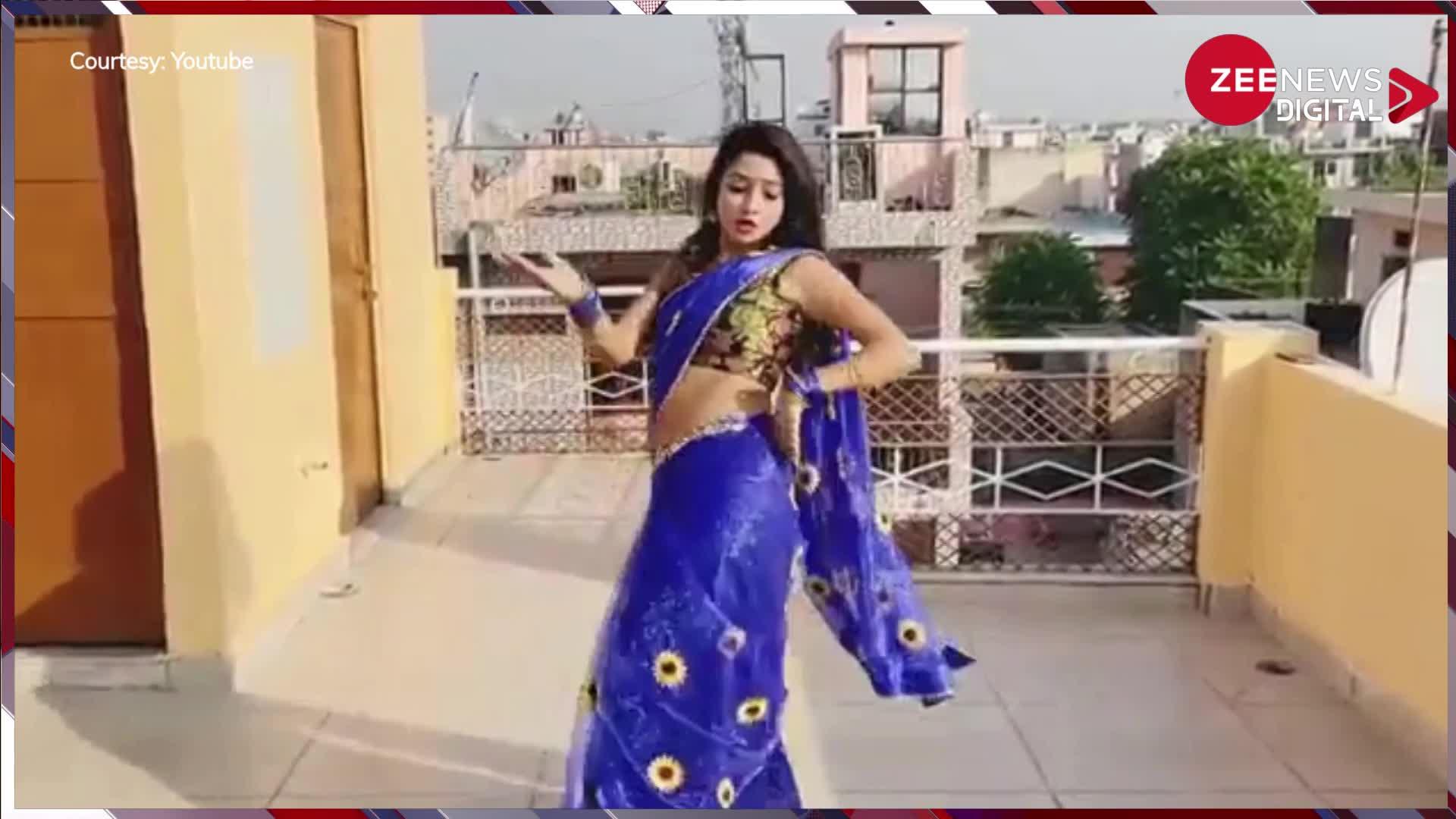 Deshi Bhabhi Dance: सेक्सी साड़ी पहन, छत पर खड़े होकर... देसी भाभी ने Sapna Choudhary के गाने पर दिखाया हॉट डांस, ठुमके देख उछल पड़े लोग
