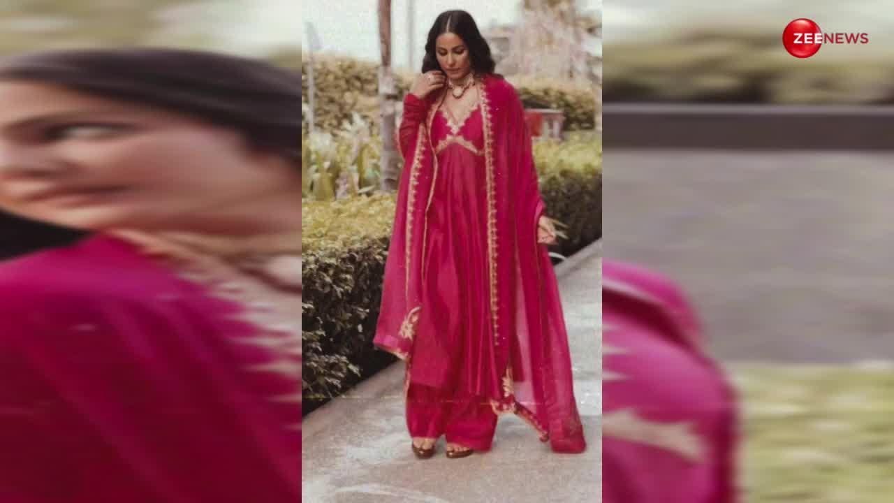 गुलाबी अनारकली सूट में Hina Khan बनीं अप्सरा! फिर बिखेरी ऐसी अदाएं, ताकते रह गए फैंस
