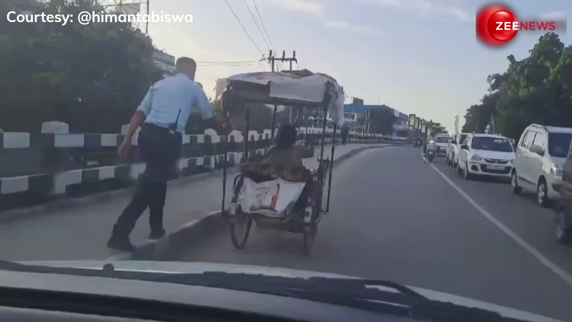 दिव्यांग को पुल पार कराता दिखा गुवाहाटी ट्रैफिक पुलिस का जवान, CM हिमंता बिस्वा सरमा ने वीडियो शेयर कर की तारीफ