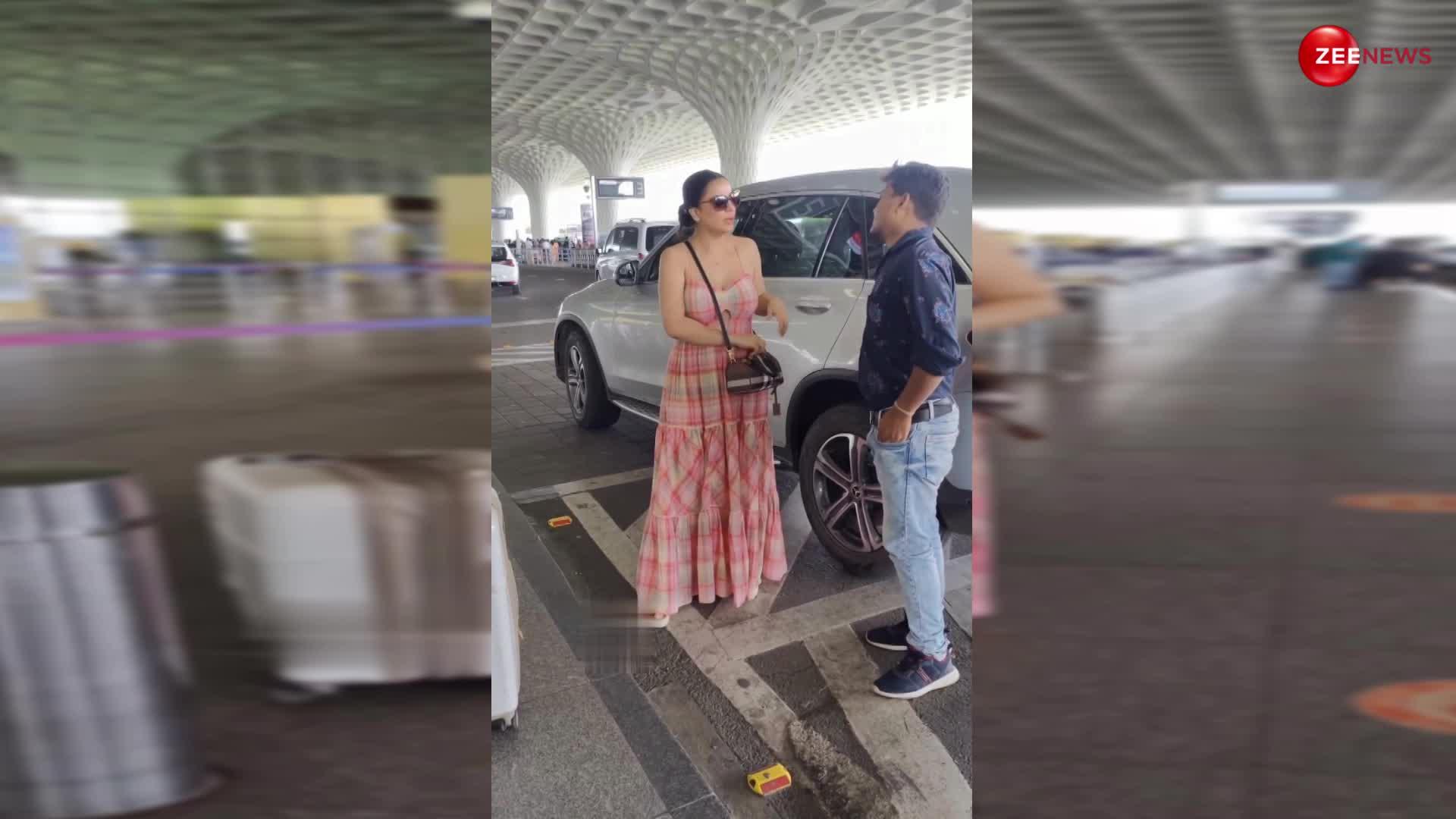 मेजपोश के कपड़े की ड्रेस बनाकर एयरपोर्ट पहुंची Shraddha Arya, एक्ट्रेस को ऐसा डोरी वाला ड्रेस पहने देख; सनक गया लोगों का दिमाग