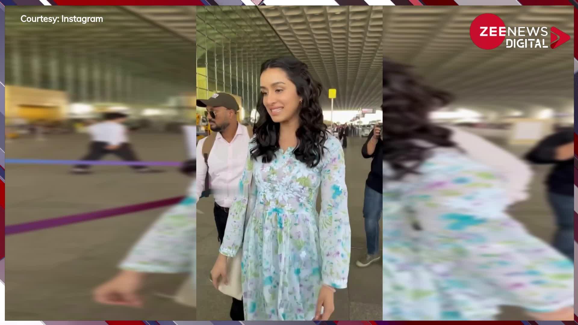 Shraddha Kapoor ने बेहद सिंपल प्रिंट वाला सूट पहन जैसे ही मारी एयरपोर्ट पर एंट्री, सादगी से तोड़ डाला सबका गुरूर! दीवाने बन गए फैंस...