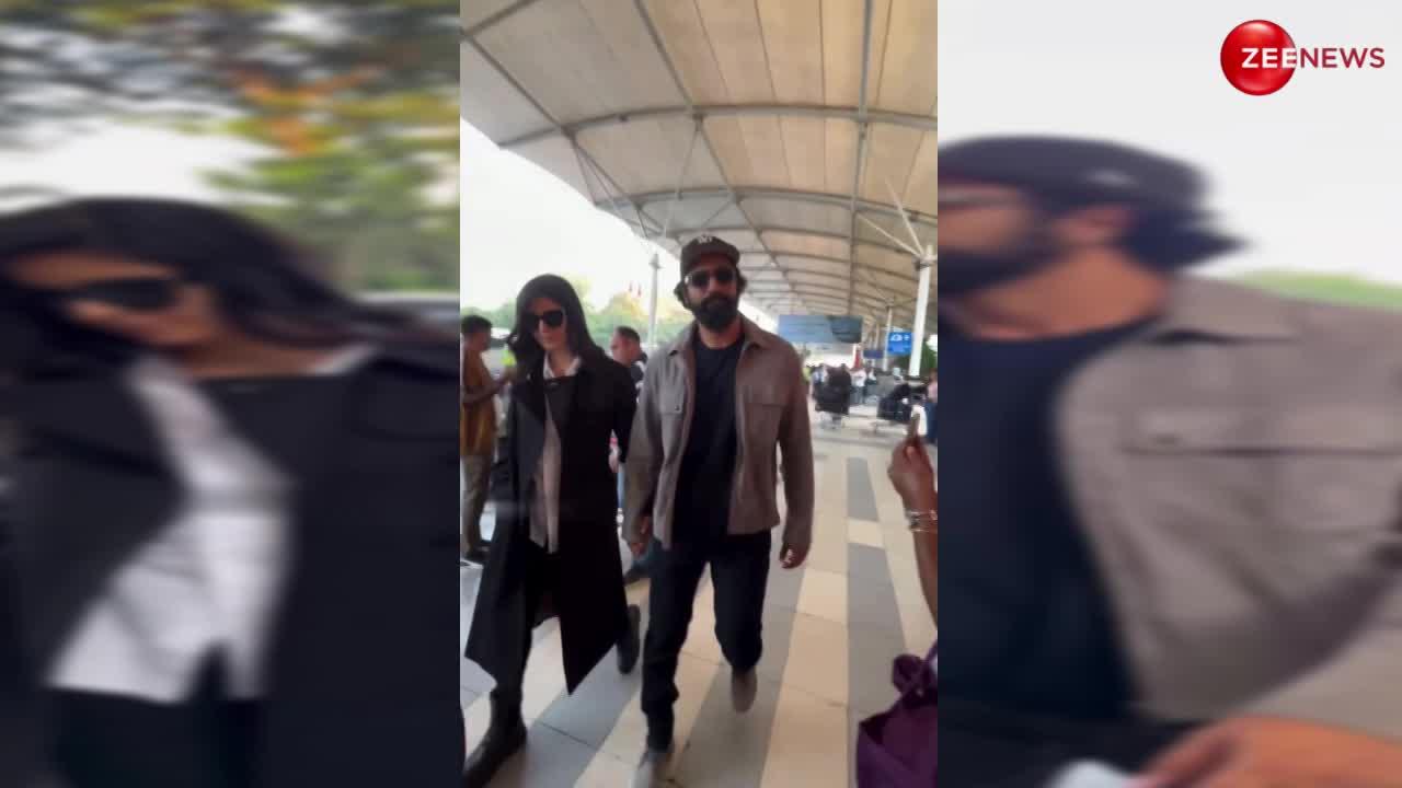 हाथों में हाथ डाले एयरपोर्ट पहुंचे Katrina Kaif और Vicky Kaushal, देख फैंस बोले- ये है असली पावर कपल भाई