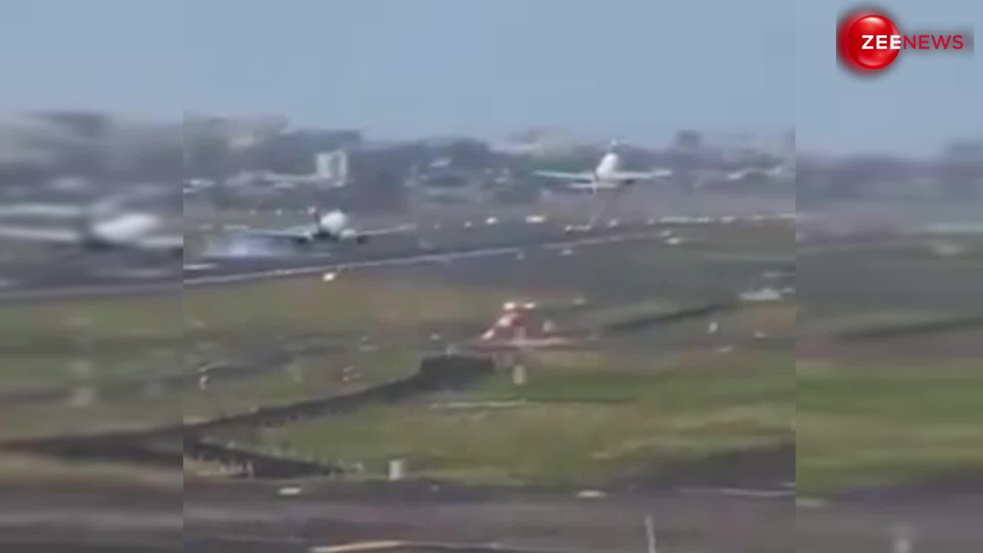 एक ही रनवे पर आए दो विमान, हलक में अटकी यात्रियों की जान Mumbai Airport पर टला बड़ा हादसा, देखें VIDEO