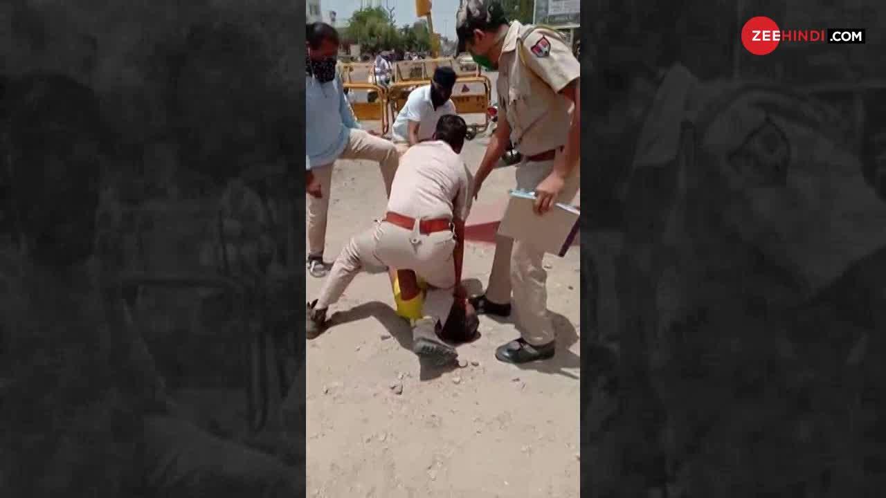 अमेरिका की ही तरह भारत में भी पुलिस वाले ने रखा शख्स की गर्दन पर घुटना