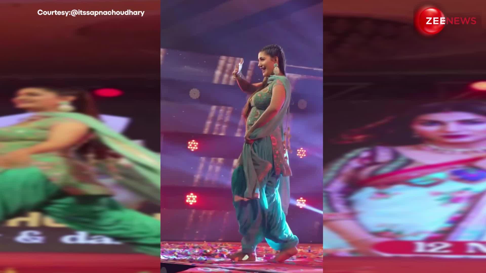 'नशीले मेरे नैन' गाने पर Sapna Choudhary ने किया कसूता डांस, हरे सूट में मटक-मटककर कर रही हैं डांस