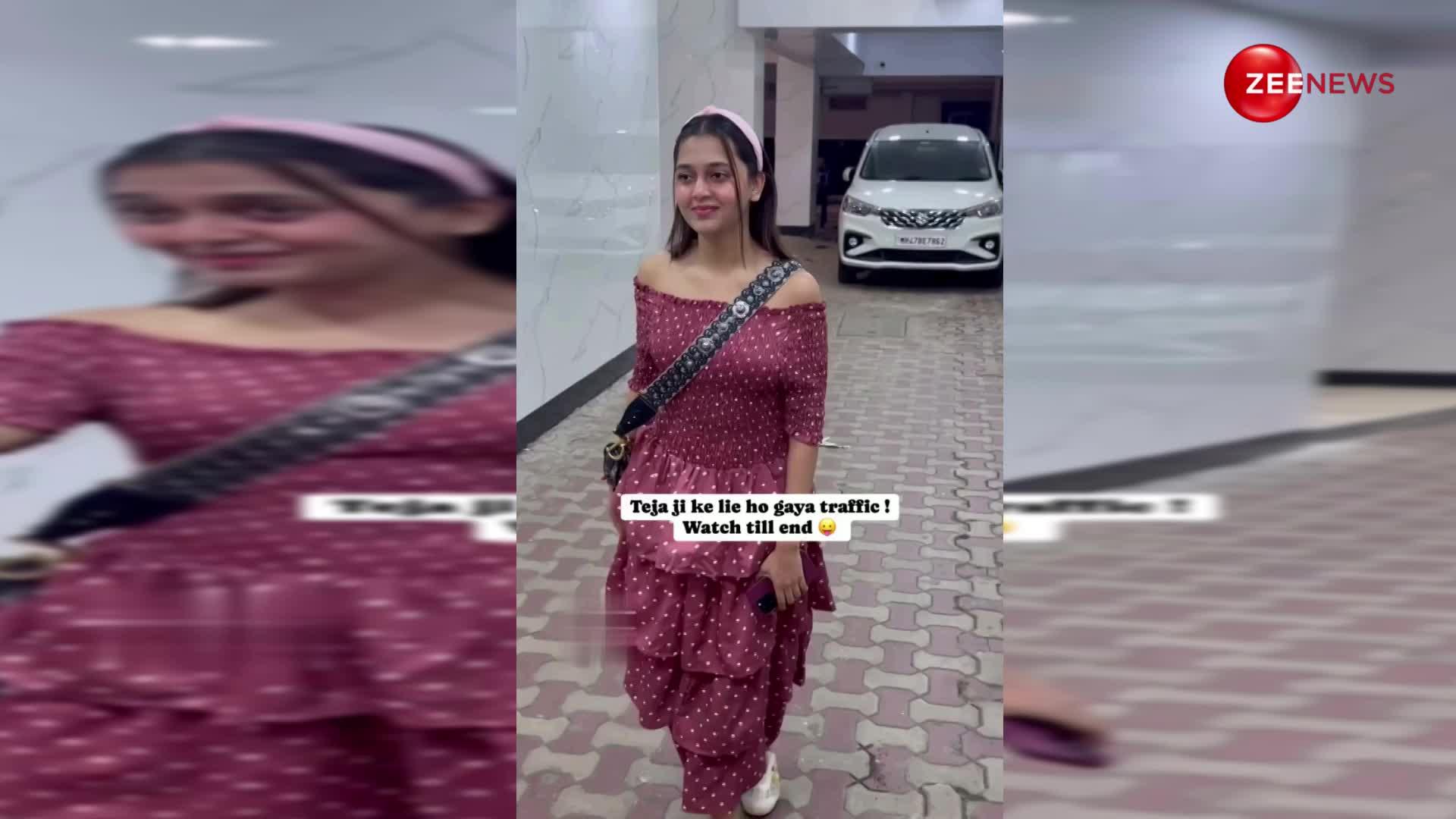 रेड और व्हाइट पोल्का डॉट ड्रेस पहने स्पॉट हुई Tejasswi Prakash, क्यूट लुक में देख लोगो ने बरसाया प्यार